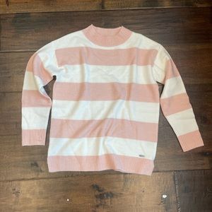 Pink and white striped sweater